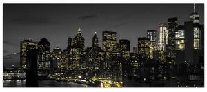 Egy éjszakai metropolisz képe (120x50 cm)