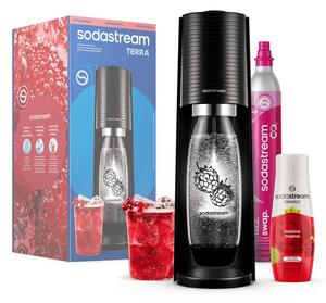 SodaStream Terra Black Málna Zero Megapack, fekete