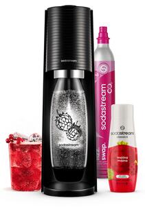 SodaStream Terra Black Málna Zero Megapack, fekete