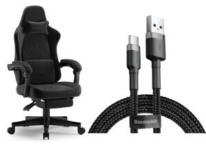 SENSE7 DEVON Gamer szék Alcantara fekete