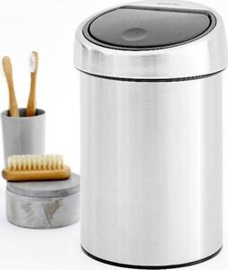 BRABANTIA Touch Bin fali/álló nyomófedeles hulladékgyűjtő XXS 3L - A méret r.m. acél selyem ujjlenyomatmentes - 378645