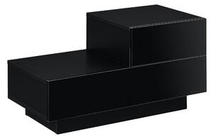 Éjjeliszekrény fiókokkal 38 x 70 x 35 cm jobboldali fiókos szekrény 2 fiókkal forgácslemez fekete, magasfényű