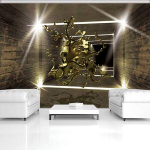 Fotótapéta - Az arany szín robbanása egy 3D-s alagútban (152,5x104 cm)