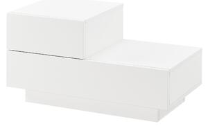 Éjjeliszekrény fiókokkal 38 x 70 x 35 cm baloldali fiókos szekrény 2 fiókkal forgácslemez fehér, magasfényű