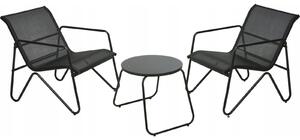 Conjunto Mesa 47x43 Cm + 2 Sillones Metal Textilene Progarden