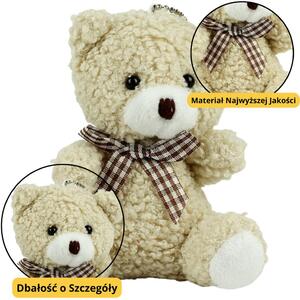 Teddy Mackó Plüss Kulcstartó Medve Medál Dekoráció Bézs 8Cm – 22494