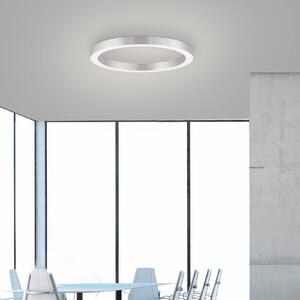 PURE LED mennyezeti lámpa Lines, Ø 50 cm, ezüst színű, CCT, dimmelhető, Alu / szürke / cink, Nappali / Étkező, Alumínium, Modern