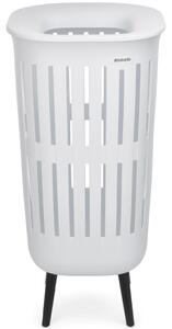 Brabantia Collect-It Laundry Basket Hi magasított szennyestartó kosár lábakon, levehető Quick-Drop fedővel, 55L, szellőző test, újrahasznosított műanyag, fehér - 244766