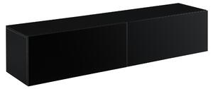Függőszekrény Evaton Falra szerelhető TV-szekrény 140 x 33 x 30 cm forgácslap fekete, magasfényű