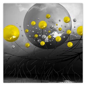 Kép- sárga absztrakt gömbök (30x30 cm)