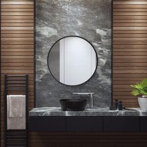 Fürdőszobai fali tükör Modugno (Ø): 40 cm fekete