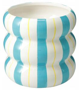 Ceramiczna osłona na doniczkę w paski LINJE, 14 cm