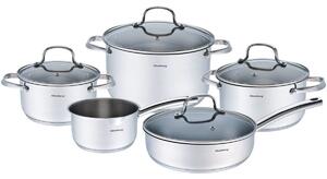 Klausberg 9 Darabos Edénykészlet - Rozsdamentes Acél, Edzett Üveg Fedő KB-7215