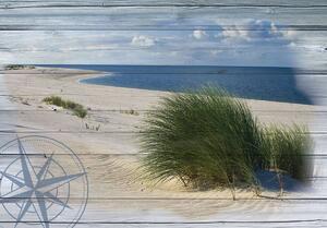 Fotótapéta - A strand képe - utánzótáblák (152,5x104 cm)