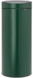 BRABANTIA Touch Bin New Soft-Touch nyomófedeles hulladékgyűjtő belső tartállyal kerek 30L - G méret acél fenyőzöld - 304262