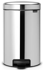 BRABANTIA NewIcon pedálos hulladékgyűjtő szagmentesen záródó Soft-Close fedél. acél belső tartály. 12L - X méret. r.m. acél. fényes - 113888