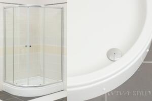 Favorit HEDO zuhanytálca íves aszimmetrikus BAL - szaniter akril - 115 x 90 cm