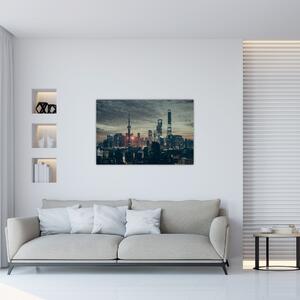 Város képe alkonyatkor (90x60 cm)