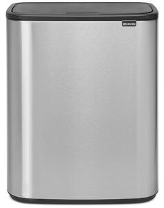 BRABANTIA Bo Touch Bin nyomófedeles hulladékgyűjtő XXL padlón álló műanyag tartály 2x30L - O méret r.m. acél selyem ujjlenyomatmentes - 221422