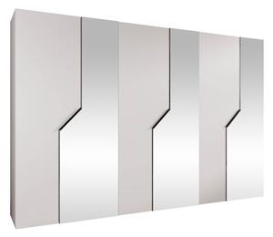 Gardróbszekrény Hartford 599, Laminált forgácslap, 202x300x52cm, Fehér, Fekete