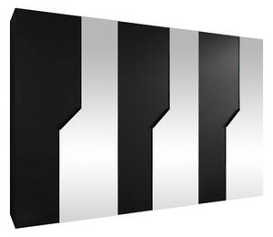 Gardróbszekrény Hartford 599, Laminált forgácslap, 202x300x52cm, Fekete
