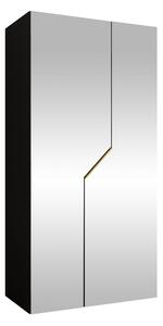 Gardróbszekrény Hartford 600, Laminált forgácslap, 202x100x52cm, Fekete, Aranysárga