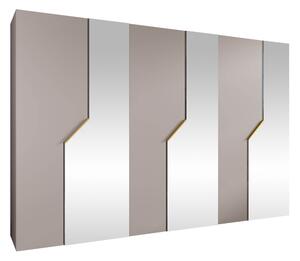 Gardróbszekrény Hartford 599, Laminált forgácslap, 202x300x52cm, Aranysárga, Kasmír