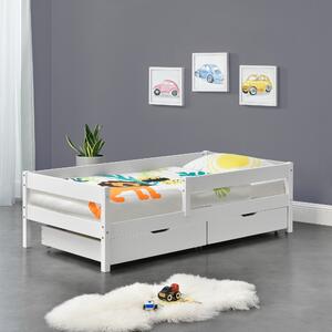 Gyerekágy Borgarnes tároló fiókkal kiesés elleni védelemmel ágyráccsal fehér 200 x 90 cm