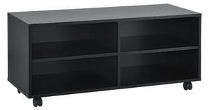 Gurulós polcos szekrény Gränne SM 90 x 35 x 40,5 cm fekete matt
