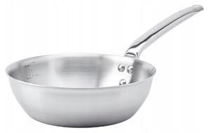 Kúpos serpenyő, de Vevő, 24 cm, Rozsdamentes acél, Ezüst