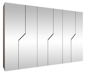 Gardróbszekrény Hartford 602, Laminált forgácslap, 202x300x52cm, Fekete, Kasmír