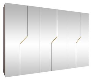 Gardróbszekrény Hartford 602, Laminált forgácslap, 202x300x52cm, Aranysárga, Kasmír