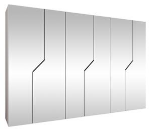 Gardróbszekrény Hartford 602, Laminált forgácslap, 202x300x52cm, Fehér, Fekete