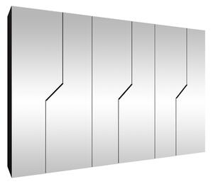 Gardróbszekrény Hartford 602, Laminált forgácslap, 202x300x52cm, Fekete