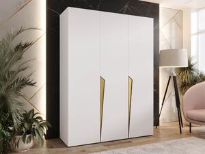 Gardróbszekrény Hartford 604, Laminált forgácslap, 202x150x52cm, Aranysárga, Fehér