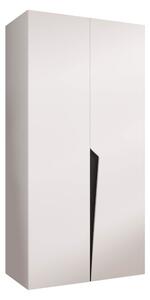 Gardróbszekrény Hartford 603, Laminált forgácslap, 202x100x52cm, Fehér, Fekete