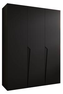 Gardróbszekrény Hartford 604, Laminált forgácslap, 202x150x52cm, Fekete