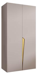 Gardróbszekrény Hartford 603, Laminált forgácslap, 202x100x52cm, Aranysárga, Kasmír