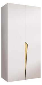 Gardróbszekrény Hartford 603, Laminált forgácslap, 202x100x52cm, Fehér, Aranysárga