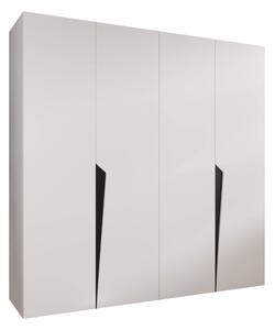 Gardróbszekrény Hartford 605, Laminált forgácslap, 202x200x52cm, Fehér, Fekete