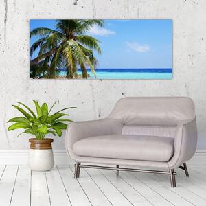 Pálmafák a strandon képe (120x50 cm)