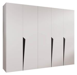 Gardróbszekrény Hartford 606, Laminált forgácslap, 202x250x52cm, Fehér, Fekete