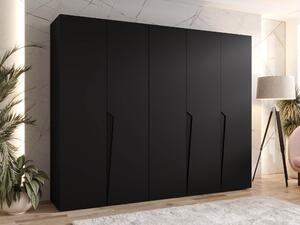 Gardróbszekrény Hartford 606, Laminált forgácslap, 202x250x52cm, Fekete