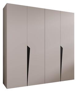Gardróbszekrény Hartford 605, Laminált forgácslap, 202x200x52cm, Fekete, Kasmír