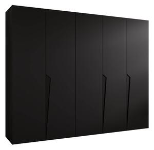 Gardróbszekrény Hartford 606, Laminált forgácslap, 202x250x52cm, Fekete