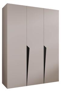 Gardróbszekrény Hartford 604, Laminált forgácslap, 202x150x52cm, Fekete, Kasmír