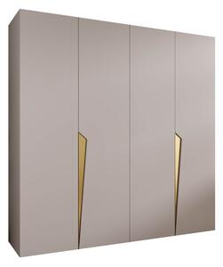 Gardróbszekrény Hartford 605, Laminált forgácslap, 202x200x52cm, Aranysárga, Kasmír