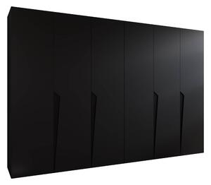 Gardróbszekrény Hartford 607, Laminált forgácslap, 202x300x52cm, Fekete