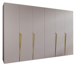 Gardróbszekrény Hartford 607, Laminált forgácslap, 202x300x52cm, Aranysárga, Kasmír