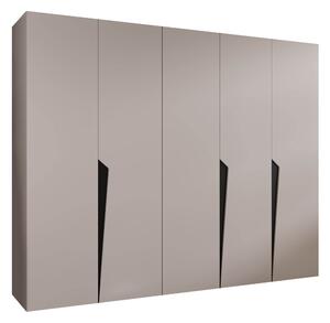 Gardróbszekrény Hartford 606, Laminált forgácslap, 202x250x52cm, Fekete, Kasmír